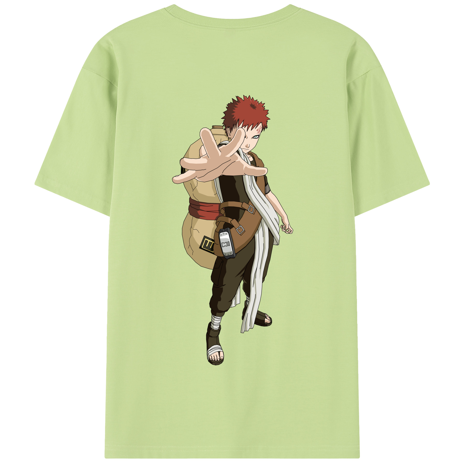（画像用） NARUTO -ナルト- ガアラ Gaara 綿100％半袖Tシャツ（背面プリント）